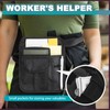 Black Server Pouch for Waitress, Adjustable Serving Waiter Apron with