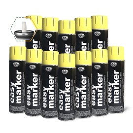 Fox Valley Easy Marker Inverted Utility Marking Spray Paint - Easy Use Inverted Marking Paint Spray Can, Grass Marking Paint & Parking Lot Paint, 18 oz (Pack of 12), Yellow Fluorescent