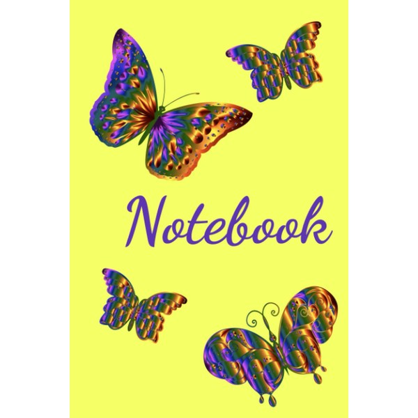 Rainbow Butterfly Notebook: College Ruled Notebook Journal - Girls, Teens,