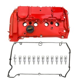 MILIPARTS Aluminum Valve Cover with Gasket, Bolts and Cap Fit for 2011-2016 Mini Cooper S R55 R56 R57 R58 R59 R60 R61 L4 1.6L Red Replace 11127646552 11127603390