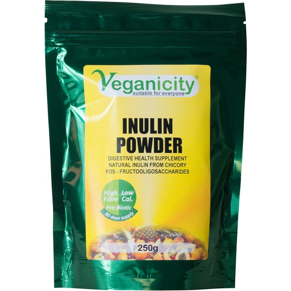 Veganicity Inulin Powder (FOS - Fructooligosaccharides) : Pre-Biotic Digestive Health