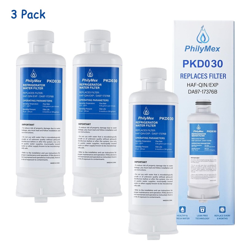 (3 Pack) DA97-17376B Water Filter for Sam&sung RF23R6201SR(/AA), RF27T5241SR(/AA), RF27T5501SR(/AA),