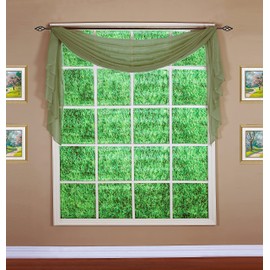 Today's Curtain Emelia Original Voile Scarf 144", Dusty Leaf, 45" W x 144" L