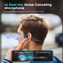 MAIRDI Bone Conduction Headphones with Microphone, Open Ear Wireless Headphones Bluetooth 5.3,10Hr Playtime, Sports Earphones with Mic, Running Cycling Hiking