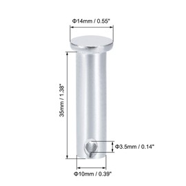 sourcing map Single Hole Clevis Pins - 10mm X 35mm Flat Head Zinc-Plating Solid Steel Link Hinge Pin 12Pcs