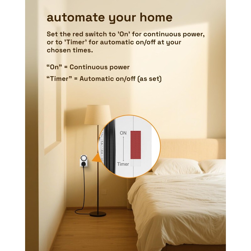HBN 24 Hour Timer Plug Socket UK,Plug-in Segment Plugs Timers