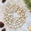 Wooden Bead Garland, 8.5 Foot Long Natural Farmhouse Garland, Scandinavian