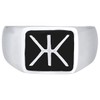 Kuzzoi 0601860719 Men's Signet Ring, Solid 14 mm Wide in
