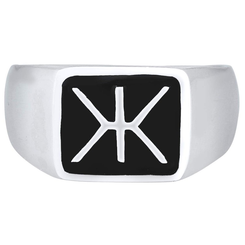 Kuzzoi 0601860719 Men's Signet Ring, Solid 14 mm Wide in