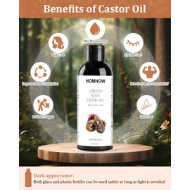 Castor Oil Pack Wrap & Organic Castor Oil (8fl.oz/237ml), Caster Oil Wrap with Roller Ball, Reusable Caster Oil Packs for Neck, Stomach and Entire Body