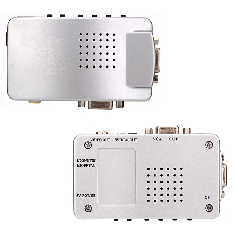 VGA to TV Composite Converter Box with Independent Adjustment for