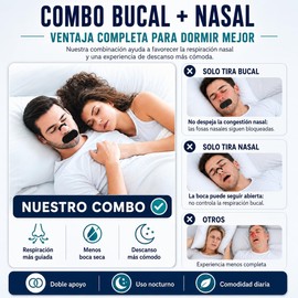 Kit de Tiras Nasales Antironquidos y Cinta Bucal para Dormir 60 Pcs,Suave y Transpirable,aliviar inmediatamente nose trips y ayuda respirar mejor nariz.Tiene efecto de para dormir sin roncar,dormir mejor