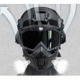 Airsoft Helmet Can Adjust ACH Tactical Helmet, and Airsoft Mask with Removable Anti-Fog Goggles is Used for Outdoor Sports of Airsoft Paintball CS Games