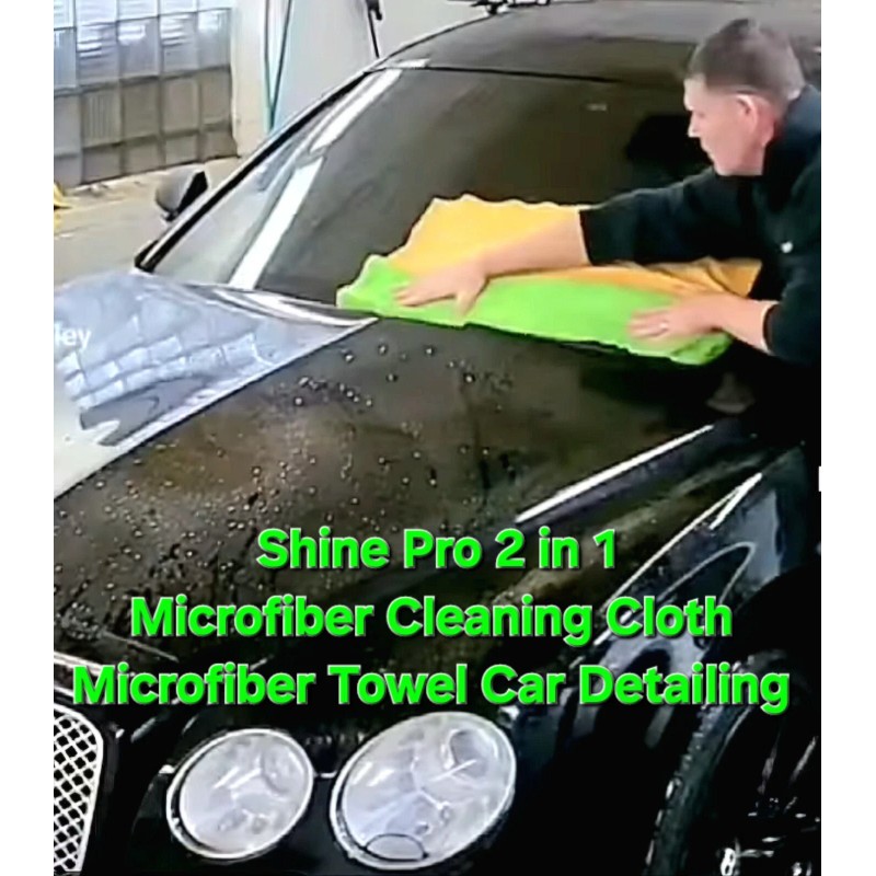 Shine Pro 2 in 1 Microfiber Cleaning Cloth Towel Car