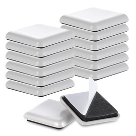 GEEHUA 12Pcs Furniture Sliders, 1.5 Inches Self-Adhesive Furniture Sliders Pads, Square Reusable Furniture Moving Glides Sliders for Carpet Hardwood Floors Heavy Sofa Chair Table Couch Cabinet Fridge