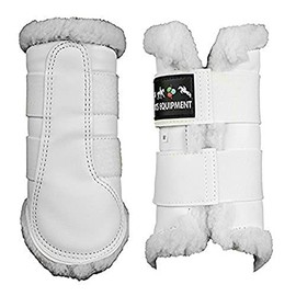 Hkm Dressage/Brushing Fleece Lined Boots, White, Small