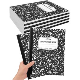 Dynta Composition Notebook College Ruled Paper, 10 Packs 9.75 x 7.5 Writing Notebooks Black Marble Soft Cover for School College Office Students Men Women Teachers (80 Sheets/160 Pages)