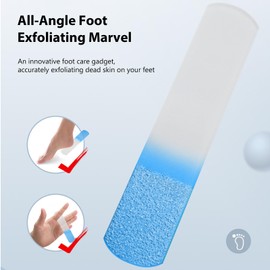 2Pcs (Pink + Blue) Glass Foot File Pedicure Rasp - Professional Pedicure Tools for Smooth, Soft Feet - Premium Foot Scrubber for Calluses, Corns, and Dead Skin Removal