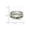 Chisel Titanium 7mm Grooved Edge Hammered and Polished Wedding Band