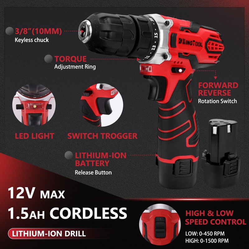 KingTool 276-Piece Tool Set Kit - Tool kit with 12V