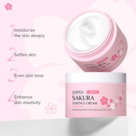 Sakura Skincare Set For Teenage Girls, Sakura Extract Skin Care Set, Skin Care Kit With Serum,Toner,Lotion,Eye Cream,Face Cream,Hand Cream,Cleanser, Gentle & Beauty Skincare 7PCS