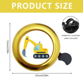 Satiskid Kids Bike Bell, Cute Cartoon Bell for Bicycle Scooter Handlebar, Bike Horn for Boys and Girls Bike Accessories (Yellow)