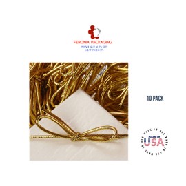 Gold Stretch Loops 8 Inch 10 Pack - Embellish The Edge of The brochures Boxes, Gift Box Gift Packs Loop-Holes Jewelry Stretch Loops Elastic Cords, Stretch Loops, Stretch Cords by Feronia Packaging