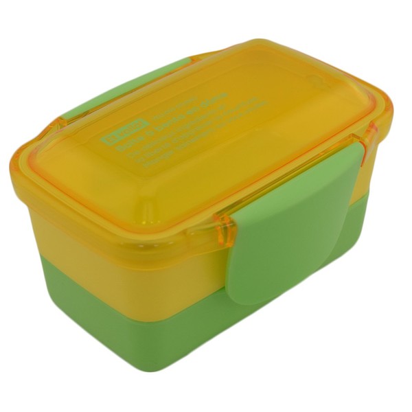 Yellow Studio Et voila! Dome 2-Tier Lunch Box, 18.0 fl oz (560 ml), Yellow 61233