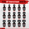 WETT 15-Piece 3/8" Drive Shallow Impact Universal Joint Socket Set,