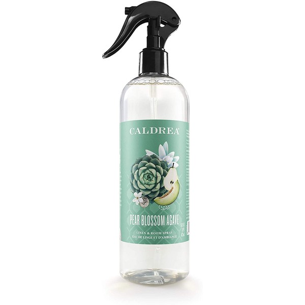 Caldrea Linen and Room Spray Air Freshener, Made with Essential Oils, Plant-Derived  and Other Thoughtfully Chosen Ingredients, Pear Blossom Agave Scent, 16 oz (Packaging May Vary)