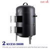 Realcook Vertical 17 Inch Steel Charcoal Smoker, Heavy Duty Round