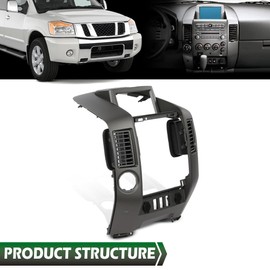 LQI Dash Center Console Instrument Panel Lid Bezel Fit Nissan Armada SE LE SE 2005-2006/Pathfinder Armada SE LE 2004/Titan SE LE XE 2004-2015, w/Center Speaker&Cigarette Lighter