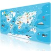 Carethos Kids World Map Desk Mat, Educational PU Leather Table