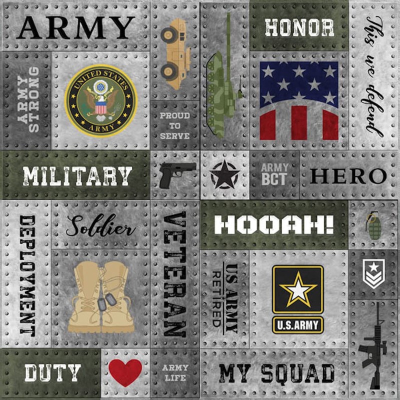 Scrapbook Customs 30430 Army and Faux Metal Rivets 12 x