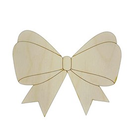 Unfinished Detailed Bow Wood Cutout Available in a Variety of Sizes and Thicknesses (1/4" Thickness, Small 5" x 4" (Package of 10))