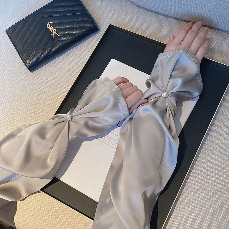 [Yogwoo] アームカバー アイスシルク ずれない 接触冷感-5℃ UVカット UPF50+ 吸汗速乾 冷感 伸縮性