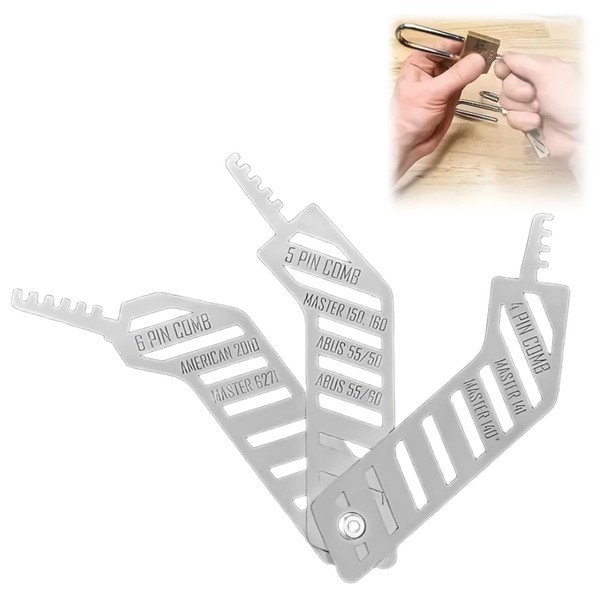 Comb Lock Pick Set,Folding Lock Picking Kit,Comb Teeth Pick Set,Key