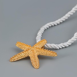 MarveBard Starfish Necklace for Women Chunky Starfish Pendant Necklace Gold Silver Bohemia Star Charm Choker Necklace Adjustable Summer Beach Ocean Jewelry, Large, Metal, No Gemstone