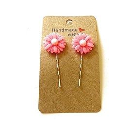 Pink Daisy Hairpins