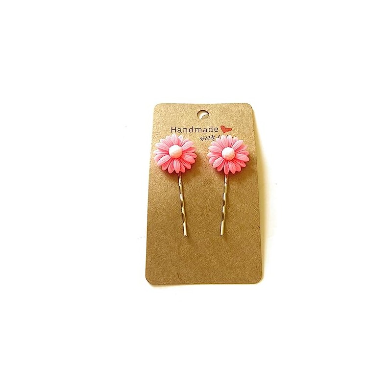 Pink Daisy Hairpins