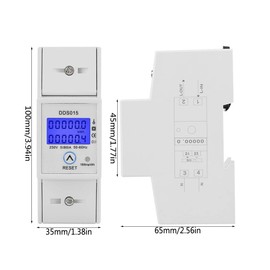 5-80A 230V 50Hz Digital LCD Display Single Phase Energy Meter Watt Meter DIN Rail Mounting KWh DDS015 Overload Protection Energy Saving