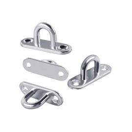 AstarFavor Ceiling Hook Kit, Wall Hooks, Garden Flower Basket Hooks, 10 Stainless Steel Eyelet Plates and 10 Carabiners for Awnings, Decorative Ropes and Nets, Outdoor Appliances for Outdoor Use, etc