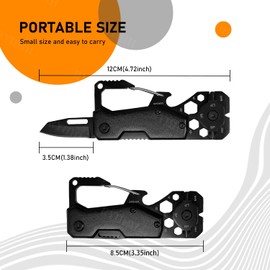 RYHHH Multitool Camping Zubehör, 11 In 1 Multitool, Multi-Tool Multifunktion Klappmesser, Multifunktionaler Karabiner, EDC Geräte für Camping Wandern Reisen, Männer Outdoor Gadgets - Schwarz