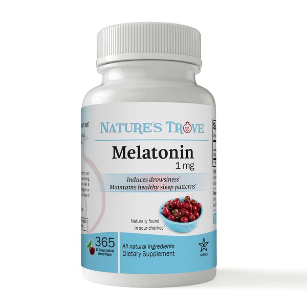 Melatonin 1mg by Nature's Trove - 365 EZ-Chew Tablets Cherry Flavor