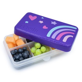 melii Mini Snackle Box – 6 Compartments, Divided Snack Container, Food Storage for Kids and Adults, Removable Dividers, Arts & Crafts, Beads, BPA-Free, Rainbow