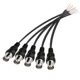 MEIRIYFA BNC Pigtail Cable Bare Wire, BNC Female with Open End Wire for CCTV Camera Terminal Adpater (5pcs BNC Socket)