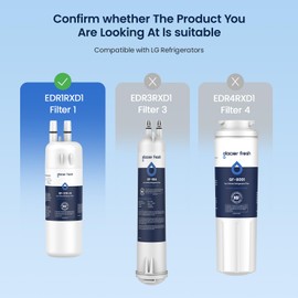 GLACIER FRESH EDR1RXD1 Refrigerator Water Filter Compatible with W10295370A, EDR1RXD1, WHR1RXD1, KAD1RXD1, Filter 1, W10295370 Refrigerator Water Filter & w10311524 Air Filter, 2+3 Packs