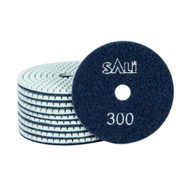 Sali 10 Pack Diamond Polishing Pads 4 Inch Wet/Dry Granite Stone Polish Pad Kit for Drill, Grinder, Polisher Polishing Pad for Concrete Marble Stone Countertop Quartz 300 Grit