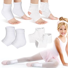 Tarpop 2 Pairs Kids Ankle Brace Set Foot Support Stabilizer Wraps Protector Guard Knitted Ankle Sleeve Sock Support Ankle Support Ankle Brace Compression Socks for Injury Prevention (White)