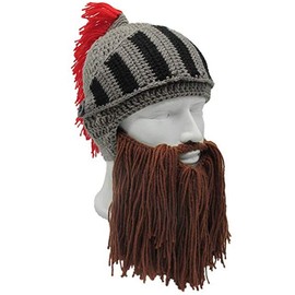 Creative Barbarian Knit Beard Hat Funny Knit Cap Wig Beanie Hats Beard Facemask